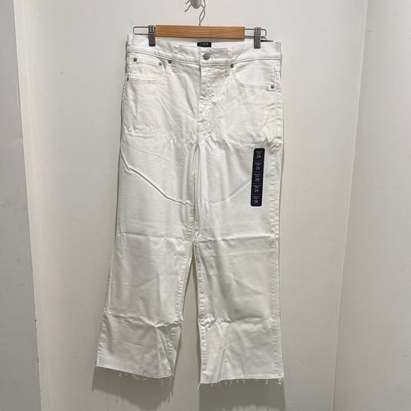 J. Crew Denim - J. Crew Women’s Wide Leg Crop White Jeans Size 29 Flawed NWT